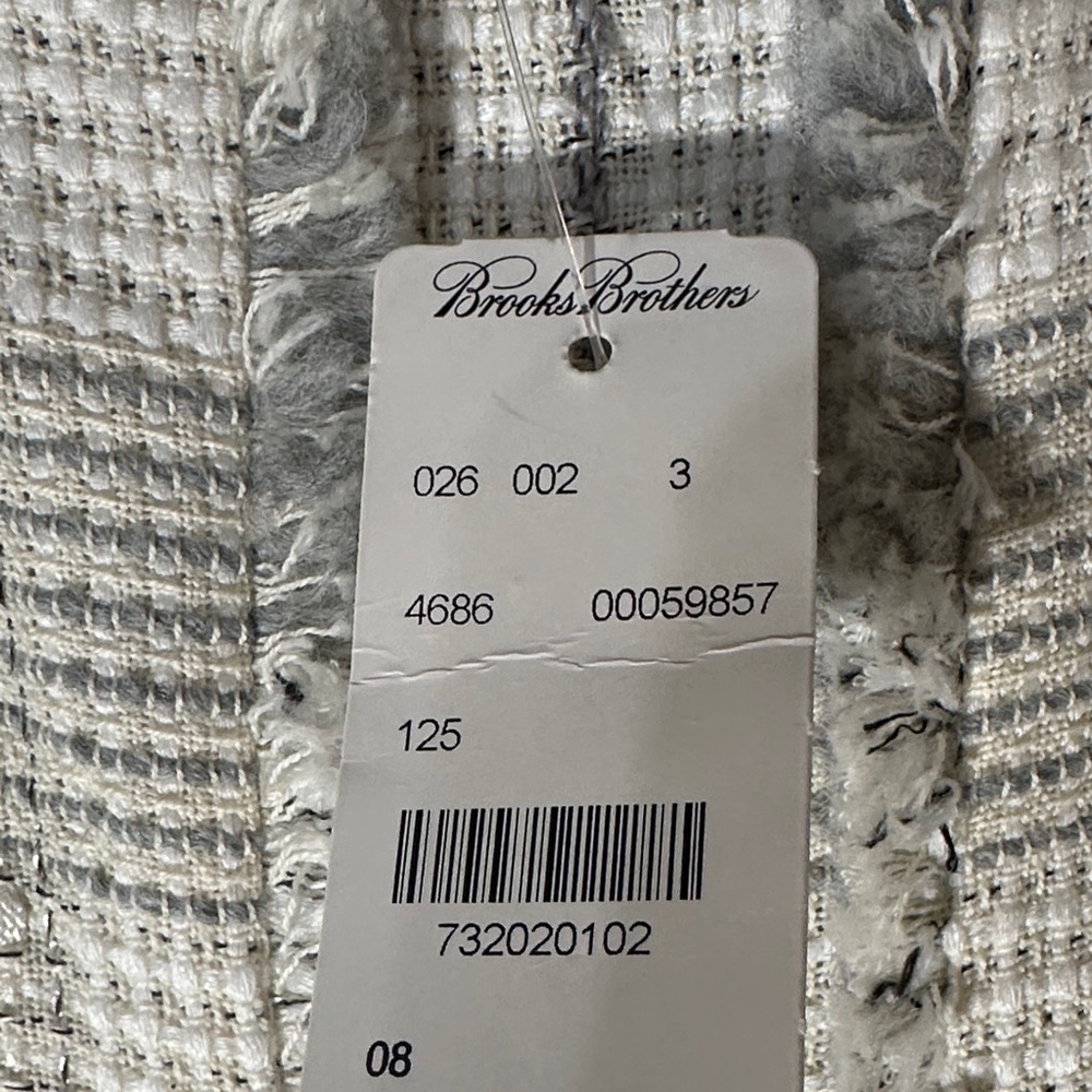 NWT Brooks Brothers Gray Cream Shimmer Tweed Aline Skirt Size 8 MSRP $289 - Picture 5 of 5